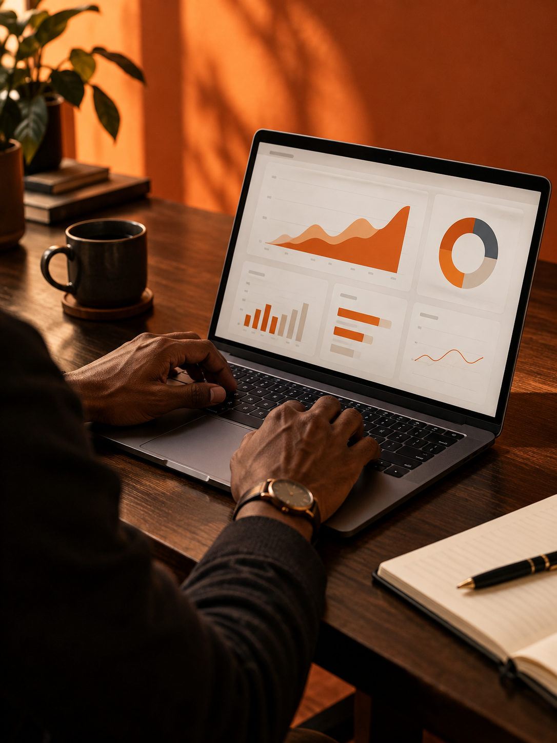 Marketing analytics on a laptop